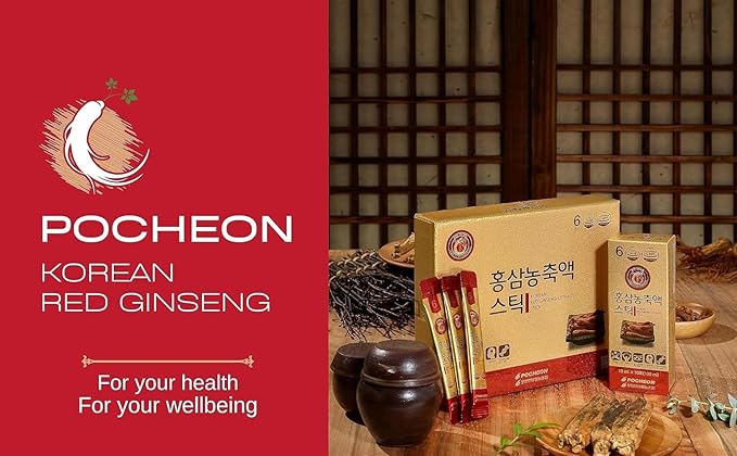 POCHEON KOREAN RED GINSENG Extract Stick, 30% Ginseng 30 Sticks (10ml x 30), Natural