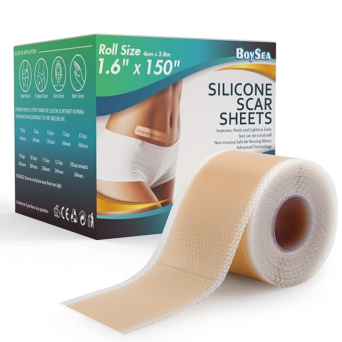 Professional Silicone Scar Sheets (1.6" x 150" Scar Roll-3.8M) -