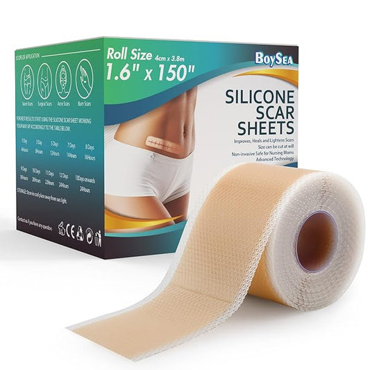 Professional Silicone Scar Sheets (1.6" x 150" Scar Roll-3.8M) -