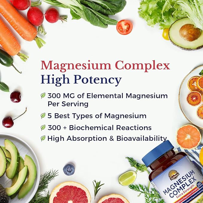 Vitalitown Magnesium Complex Supplement 300mg Elemental 90 Vegan
