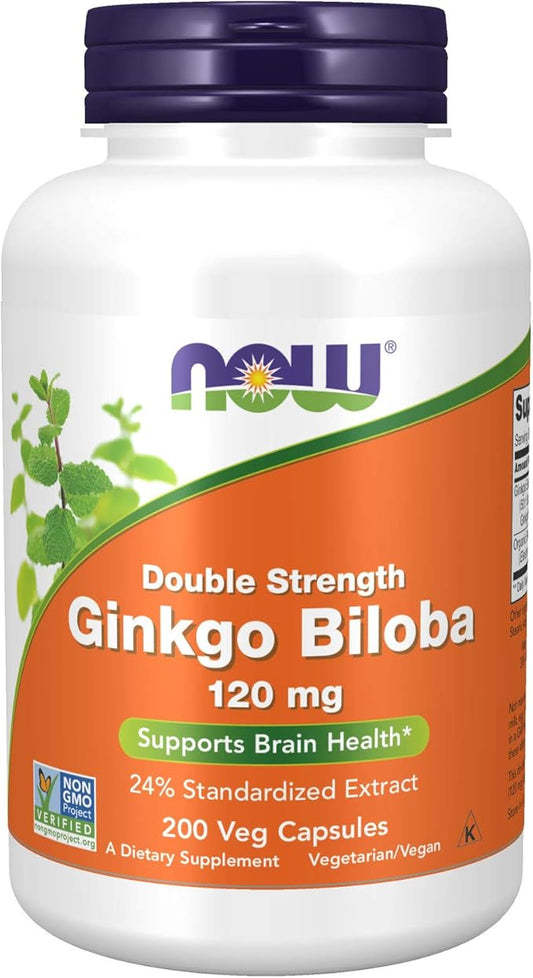 NOW Supplements, Ginkgo Biloba 120 mg, 200 Veg