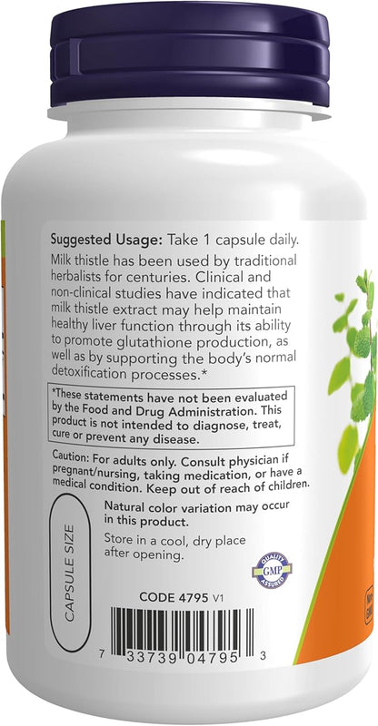NOW Milk Thistle Extract 750 mg (600 mg), 90 Veg