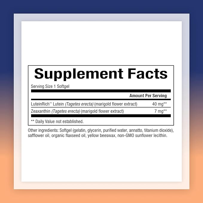 Natural Factors, Lutein 40 mg, Antioxidant 60 Softgels