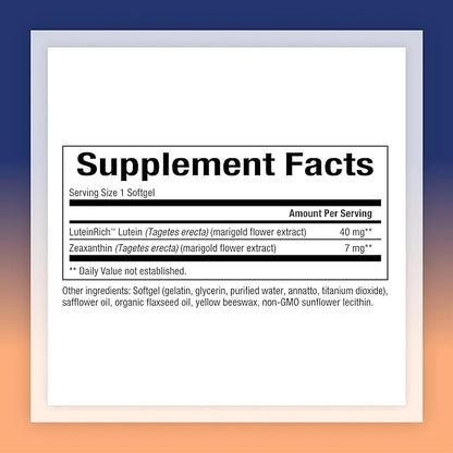 Natural Factors, Lutein 40 mg, Antioxidant 60 Softgels