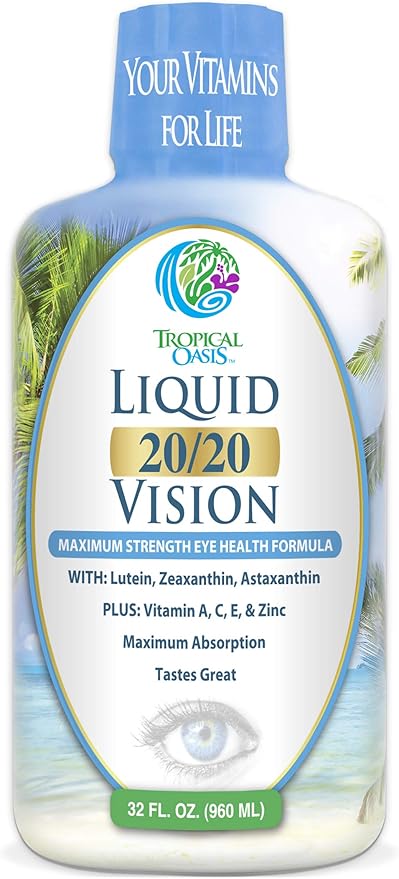 Liquid 20/20 Vision w/20mg Lutein, 4mg Zeaxanthin, 4mg Astaxanthin 32 Serv, 32oz