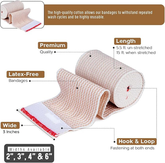 Premium Elastic Bandage Wrap (3" x2)