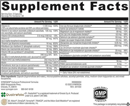XYMOGEN ActivNutrients with Iron and Copper (120 Capsules)