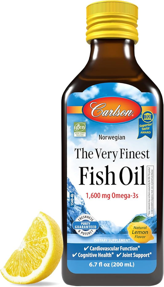 Carlson - The Very Finest Fish 1600 mg Omega-3s, Liquid 200ml, 6.7 6.7 Fl