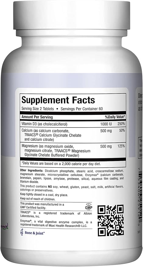 Maxi Health 500 mg Calcium Supplement D3 (1000 (1000 IU) (500 mg) 120 Tablets