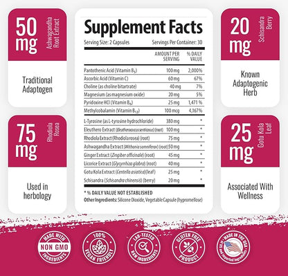 1 Body Ashwagandha Complex Supplement 120 Vegan