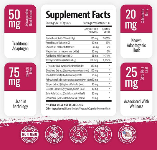 1 Body Ashwagandha Complex Supplement 120 Vegan