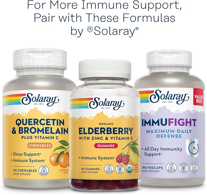 SOLARAY C w/Bioflavonoids, Veg Cap (Btl-Plastic) 500mg 100ct 100ct (250 (250 CT, 125 Serv.)