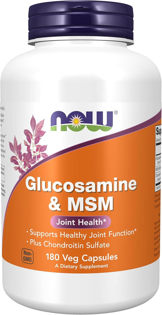 NOW Supplements, Glucosamine & MSM plus 180 Veg