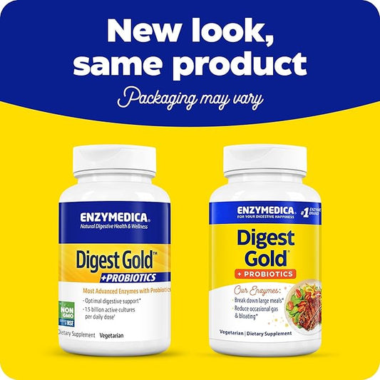 Enzymedica Digest Gold + Probiotics, 2-in-1 1.5 Billion 90 Count