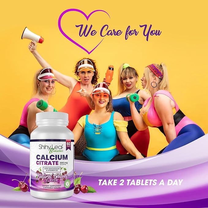 Shiny Leaf Bariatric Calcium Citrate 600 60 Ct D3, Natural (4 Months)