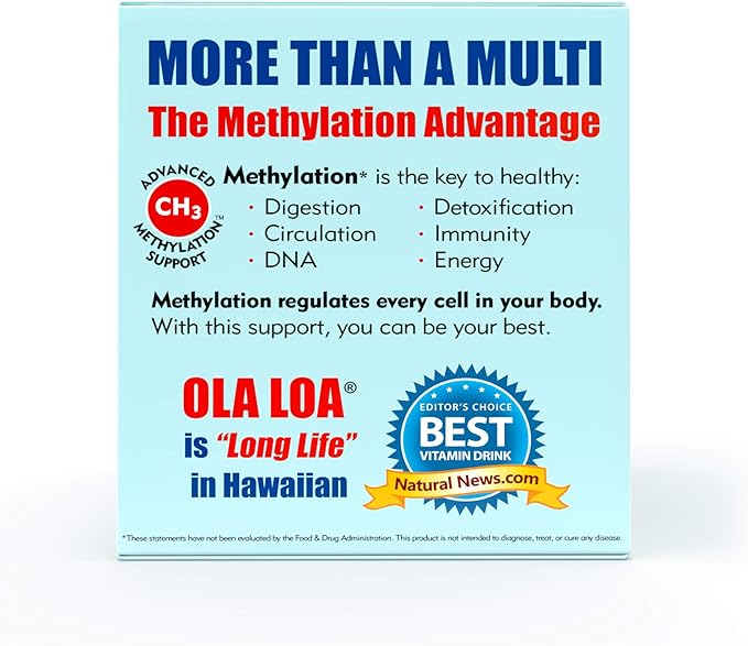 Ola Loa Energy Tropical Multi Vitamin Drink Mix - Amino Energy Powder, Gluten Free, Detox, Dairy Free, Caffeine Free - Drink Your Vitamins for The Rigors of Daily Life - 30 Packets (8.25oz)