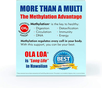 Ola Loa Energy Tropical Multi Vitamin Drink Mix - Amino Energy Powder, Gluten Free, Detox, Dairy Free, Caffeine Free - Drink Your Vitamins for The Rigors of Daily Life - 30 Packets (8.25oz)