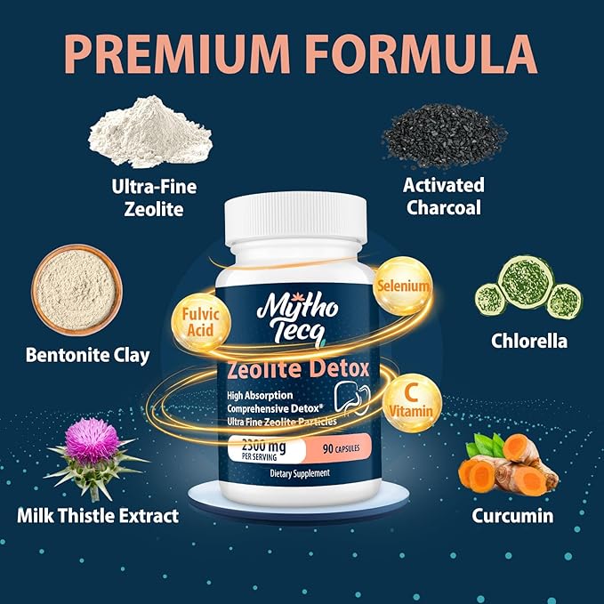 69,000 MG Zeolite Detox, Activated Charcoal, Detox-180 Caps