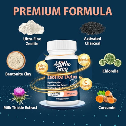 69,000 MG Zeolite Detox, Activated Charcoal, Detox-180 Caps