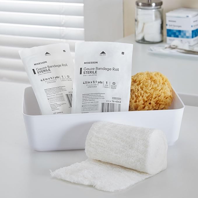 McKesson Gauze Bandage Rolls, Sterile, 6-Ply, 4 1/2 1/2 in 3 1/10 1/10 yds, 1 Count
