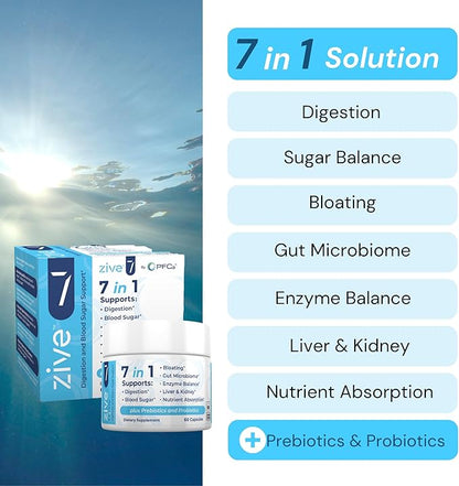 Digestive & Gut Health Support Supplement 60 Capsules 7 in 1 Probiotic