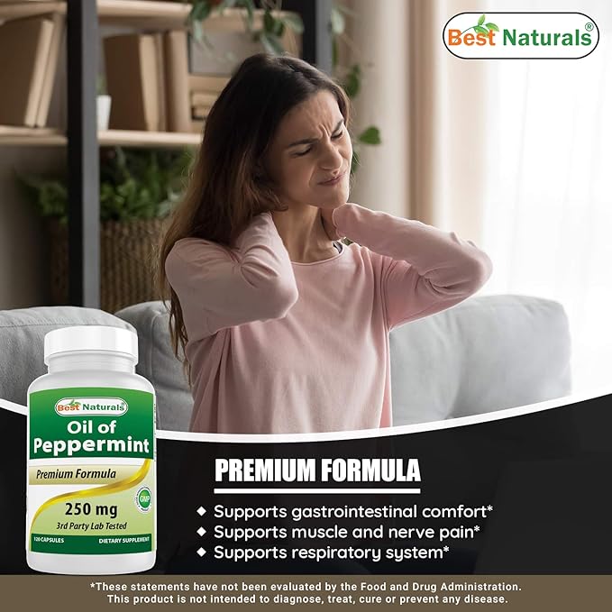 Best Naturals Peppermint Oil 250 mg 120 Capsules (120 Count 3))
