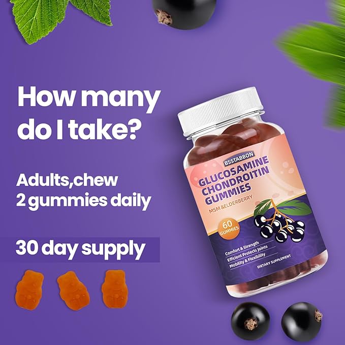 Glucosamine Chondroitin Gummies with MSM Elderberry 60Gummies…
