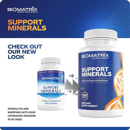 BioMatrix Mineral Supplement for Men and Women, Chelated Minerals | Iron-Free, Calcium, Magnesium, Copper, Zinc, Vitamin D, Iodine | Veggie Caps, 30-Day Supply