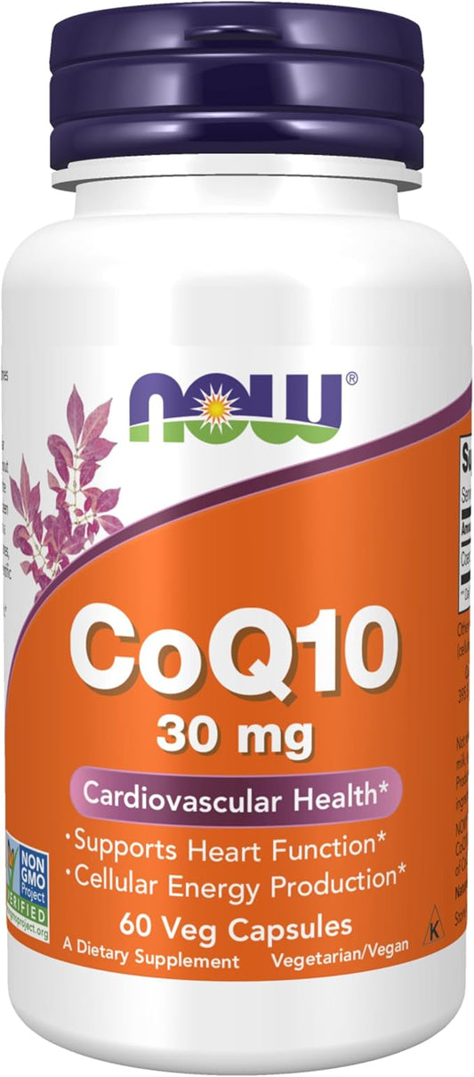 NOW Supplements, CoQ10 30 mg, Pharmaceutical 60 Veg
