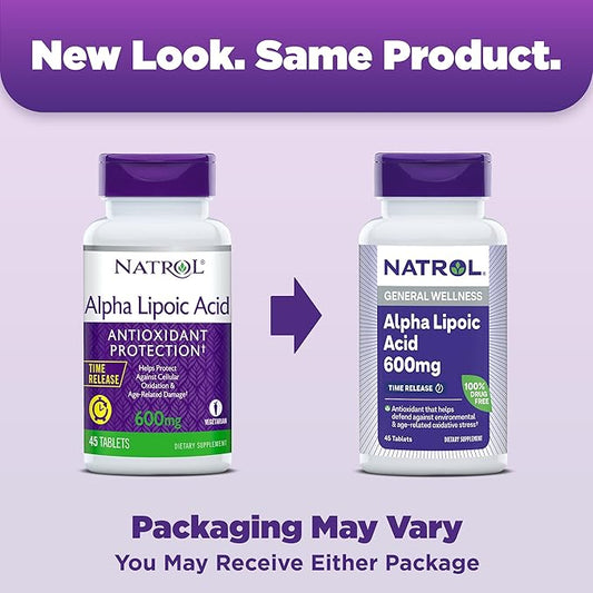 Natrol Alpha Lipoic Acid 600 mg, 45 Tablets, 45 Day
