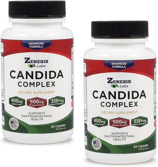 Candida Complex Cleanse Detox Caprylic Acid (120 Capsules, 60 Day