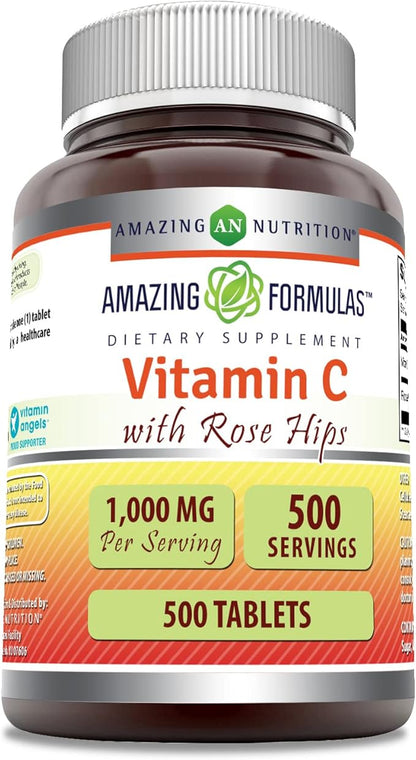 Amazing Formulas Vitamin C with Rose 1000 Mg (500 Count)