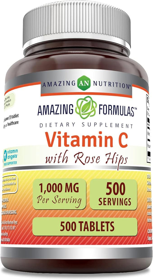 Amazing Formulas Vitamin C with Rose 1000 Mg (500 Count)