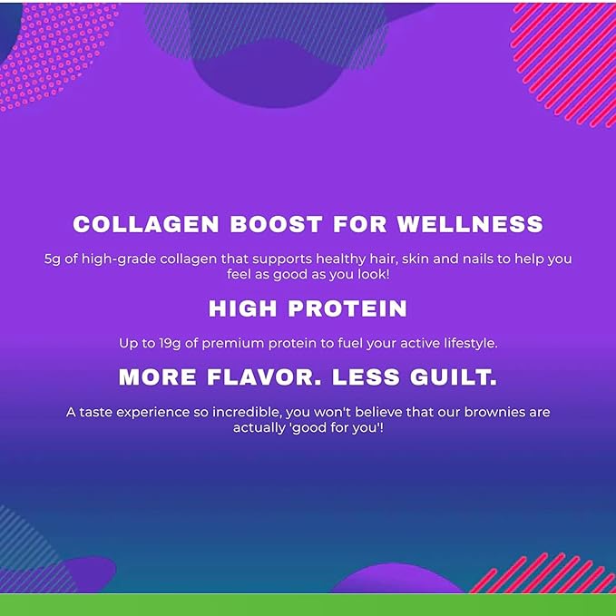 Prime Bites Protein Brownies Variety Pack Blondies - High Protein (19g), Collagen & Whey Protein, Low Sugar - 8 Count Snack & Gift Box