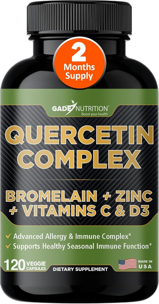 Organic quercetin, Quercetin with Bromelain, quercetin 500mg, quercetin d3, zinc