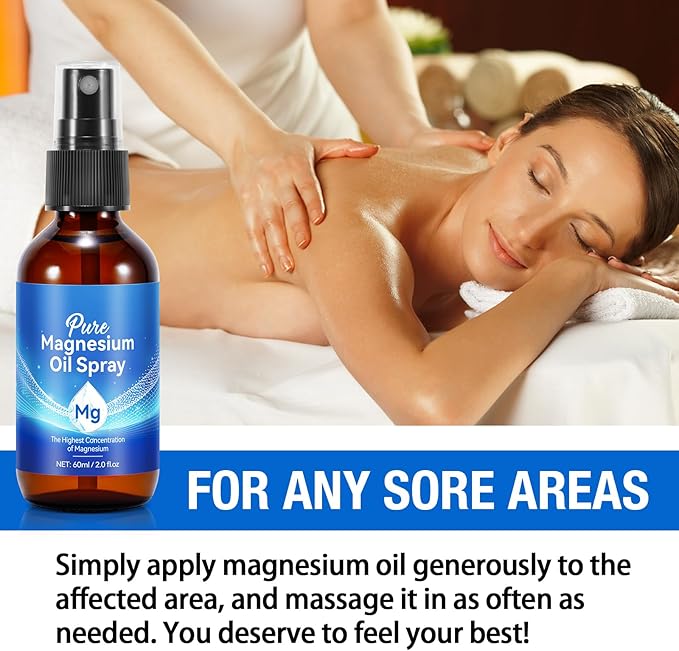 Magnesium Oil Spray,2pcs Magnesium Oil Massage,4.04 fl