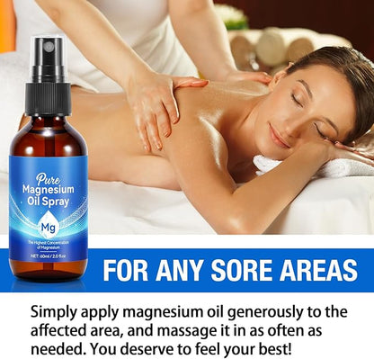Magnesium Oil Spray,2pcs Magnesium Oil Massage,4.04 fl