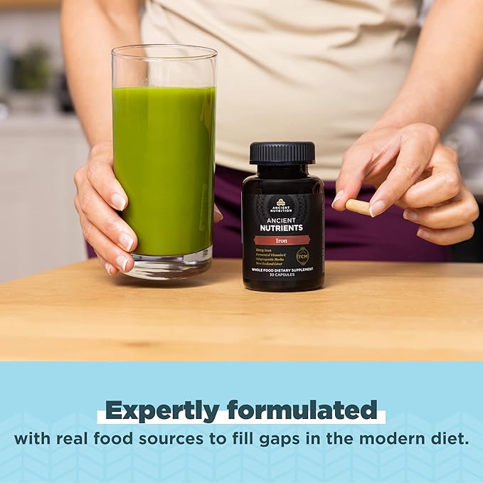 Iron Supplement by Ancient Nutrition, 18mg 30 Capsules