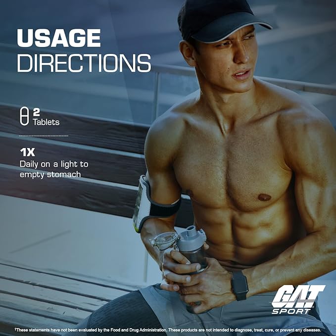 GAT Sport Testrol Original Test Booster | Male Performance, Vitality, Tribulus, Zinc, Magnesium | 60 Capsules