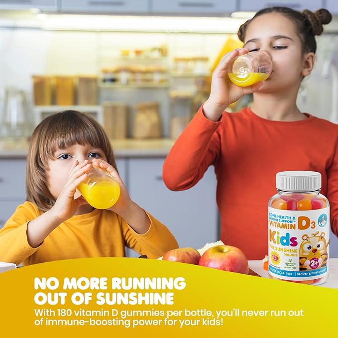 DR. MORITZ Kids Vitamin D Gummies - Vegetarian Vitamin D Kid Gummies - Vitamin D3 Gummies 2000 IU Per Serving - Gelatin-Free Chewable Vitamin D Gummie