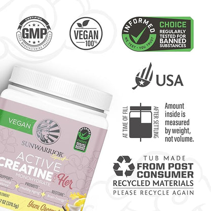 Sunwarrior Creatine Monohydrate Powder for Women 300g Tub (50 Serve)