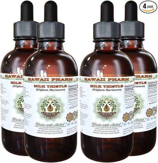 Hawaii Pharm Milk Thistle Alcohol-FREE Liquid 4x4 oz