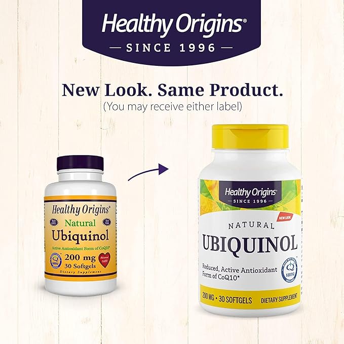 Healthy Origins Ubiquinol (Active form of CoQ10), 200 200 mg CoQ10 - 30 Softgels