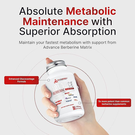 Advance Berberine Matrix 90caps: 5 in 1 Dihydroberberine 400mg, Milk 300mg, Ceylon 20:1 400mg 400mg , 100mg, Chromium 1000mcg