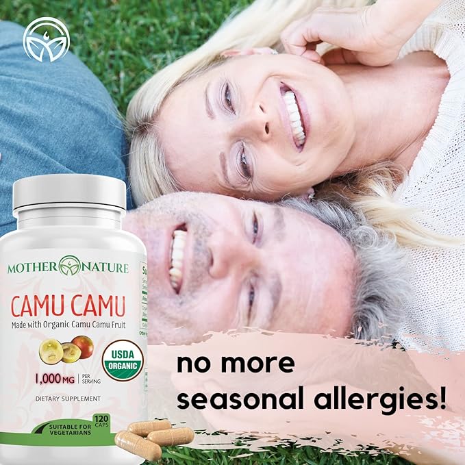 Organic Vitamin C from Camu Camu 1,000mg, Packed (120 Count)