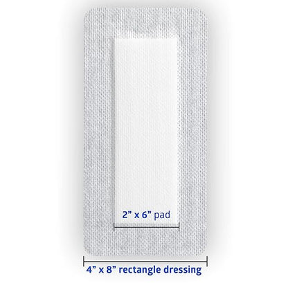 Medline Sterile Bordered Gauze, 4" x 8" with 2" x 6" Pad 15)