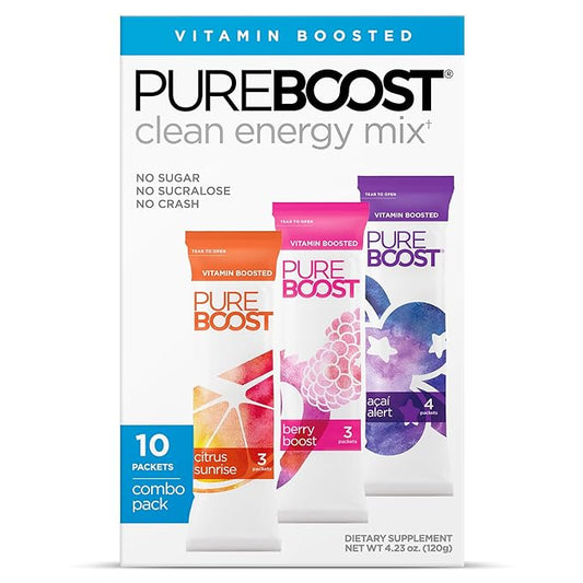 Pureboost Clean Energy Booster, Refreshing Energy B12 Vitamins, 10 Count)