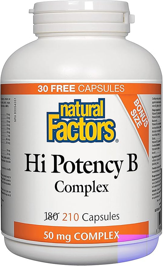 Natural Factors Hi Potency B Complex, 210 CT