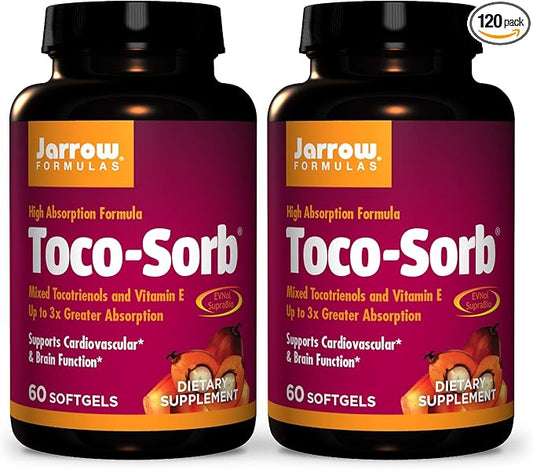Jarrow Formulas Toco-Sorb 60 Softgels, 2 - 120 Total