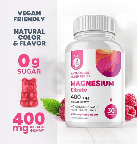 DR. MORITZ Magnesium Gummies Sugar-Free - Calm Magnesium Gummies Supplement for Children, Sugar-Free Magnesium Calm Chews for Kids & Adults (30 Count)